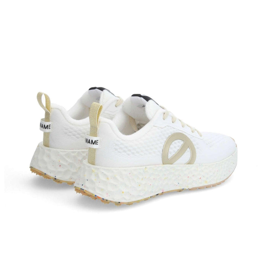 NØ NAME Sneaker Donna CARTER FLY W Bianco/Dorato – Platform 5 cm Eco GRS/GOTS