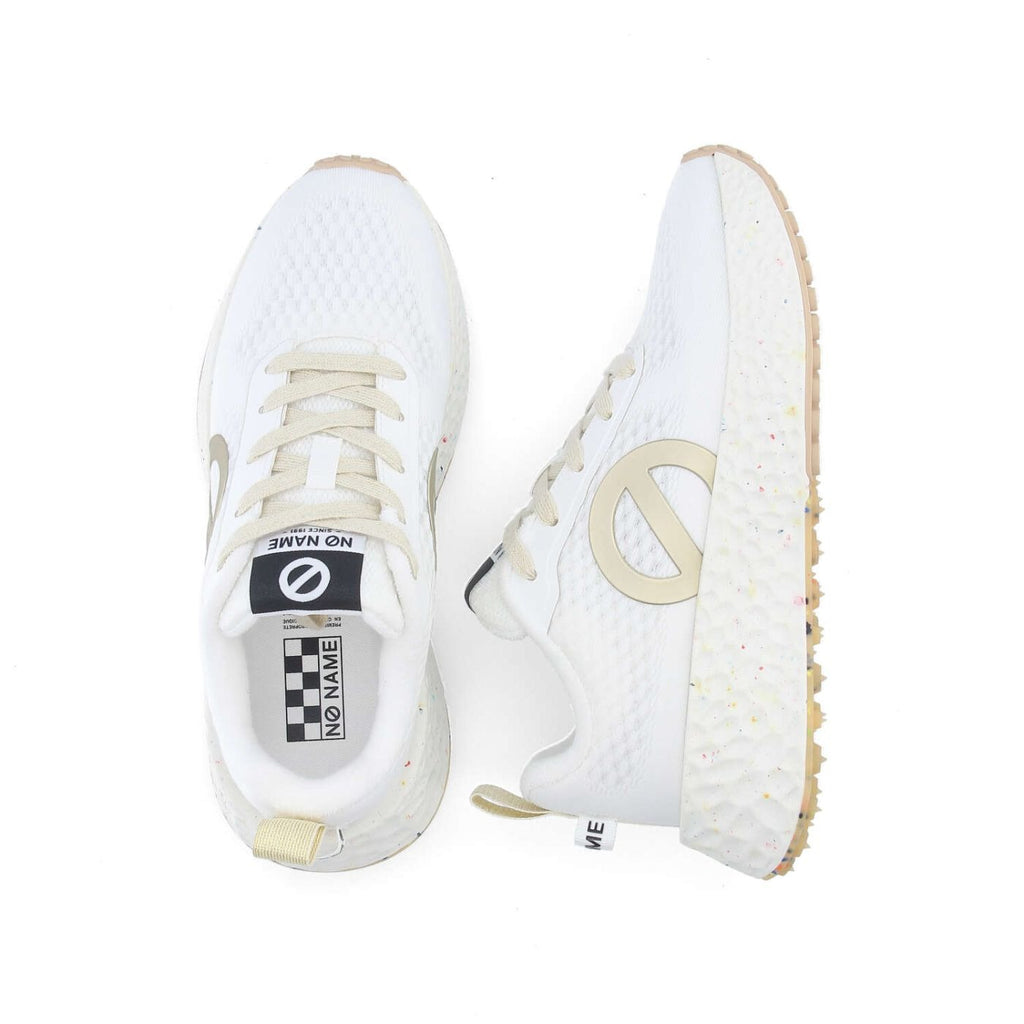 NØ NAME Sneaker Donna CARTER FLY W Bianco/Dorato – Platform 5 cm Eco GRS/GOTS