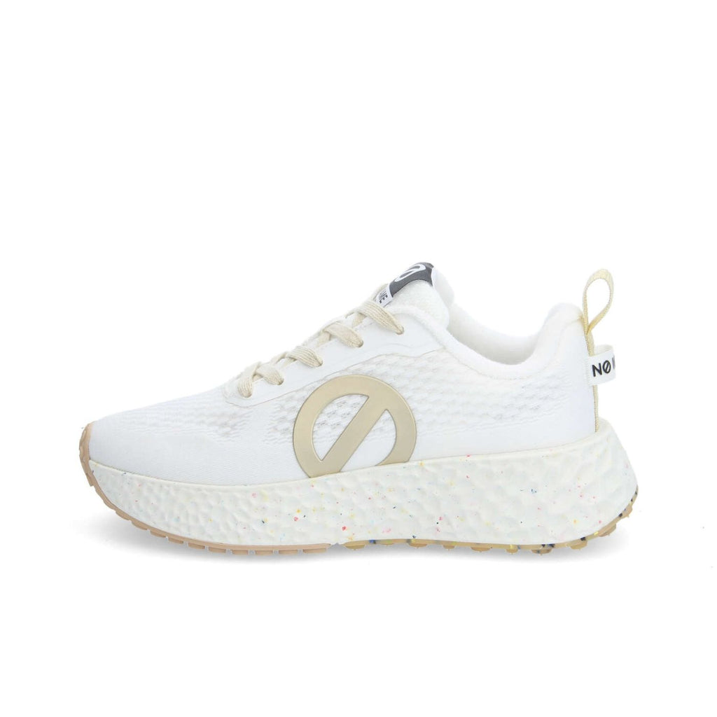 NØ NAME Sneaker Donna CARTER FLY W Bianco/Dorato – Platform 5 cm Eco GRS/GOTS