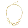 SODINI Collana Donna Corta Emilia Multicolor con Catena Rolò, Grandi Maglie e Cristalli 800035W