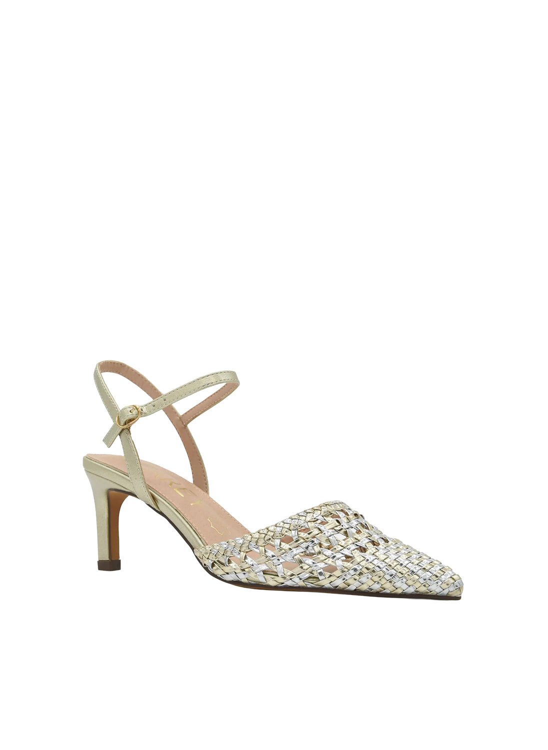 AZAREY 613L254 Slingback Donna Oro Argento Tacco 7 Soletta Pelle