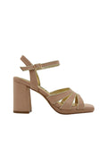 AZAREY 459L823 Sandalo Donna Beige Oro Tacco 8 Soletta Pelle