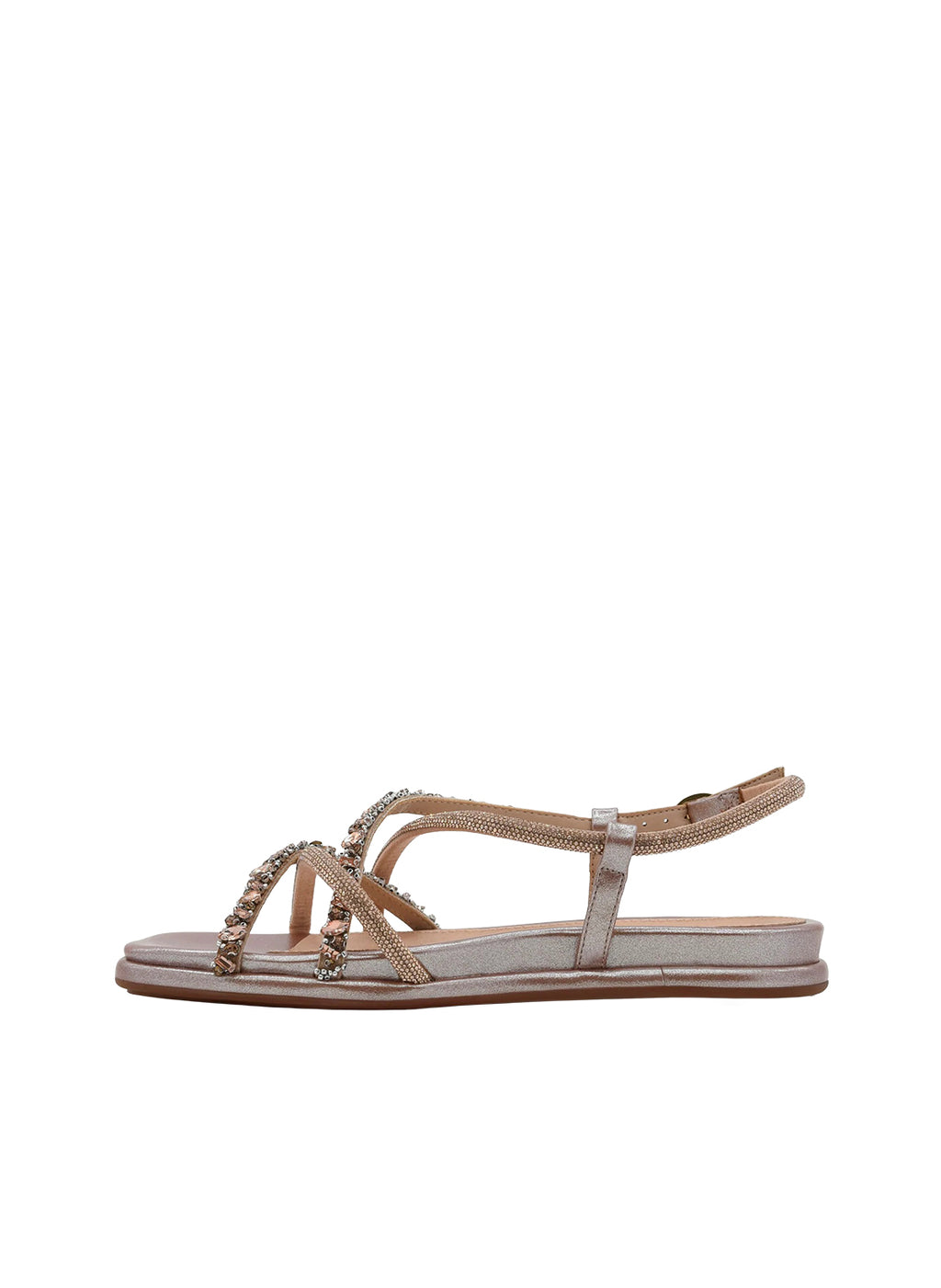 AZAREY 494K982 Sandalo Donna Oro Rosa Strass Tacco 2 Soletta Pelle