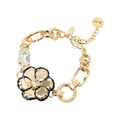 SODINI Bracciale Donna La Dame Oro con Catena ad Anelli, Fiore e Cristallo 552407