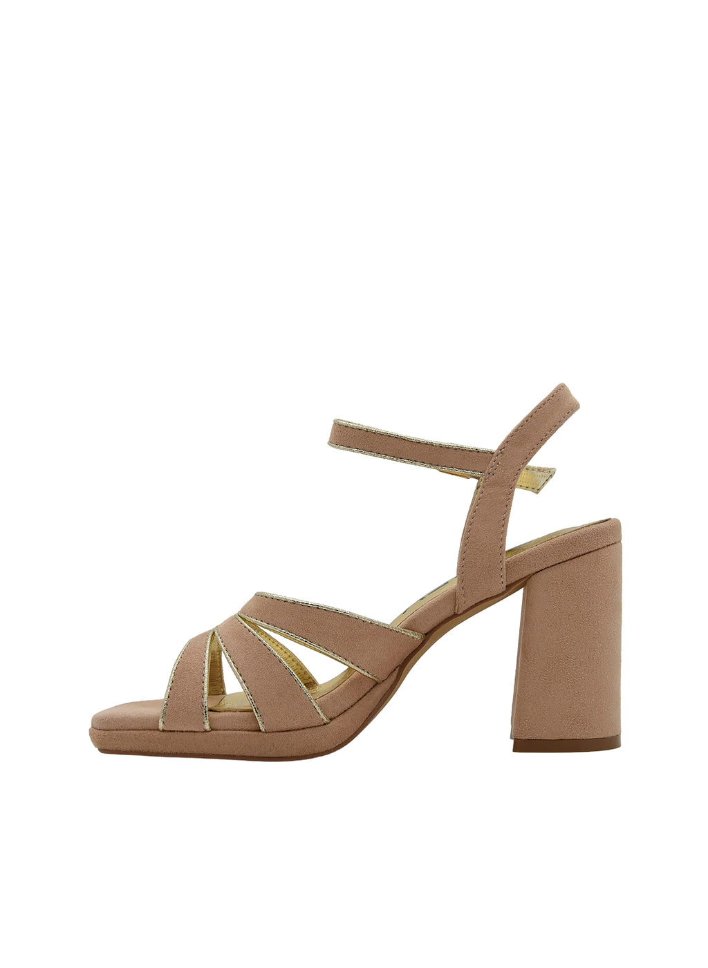 AZAREY 459L823 Sandalo Donna Beige Oro Tacco 8 Soletta Pelle