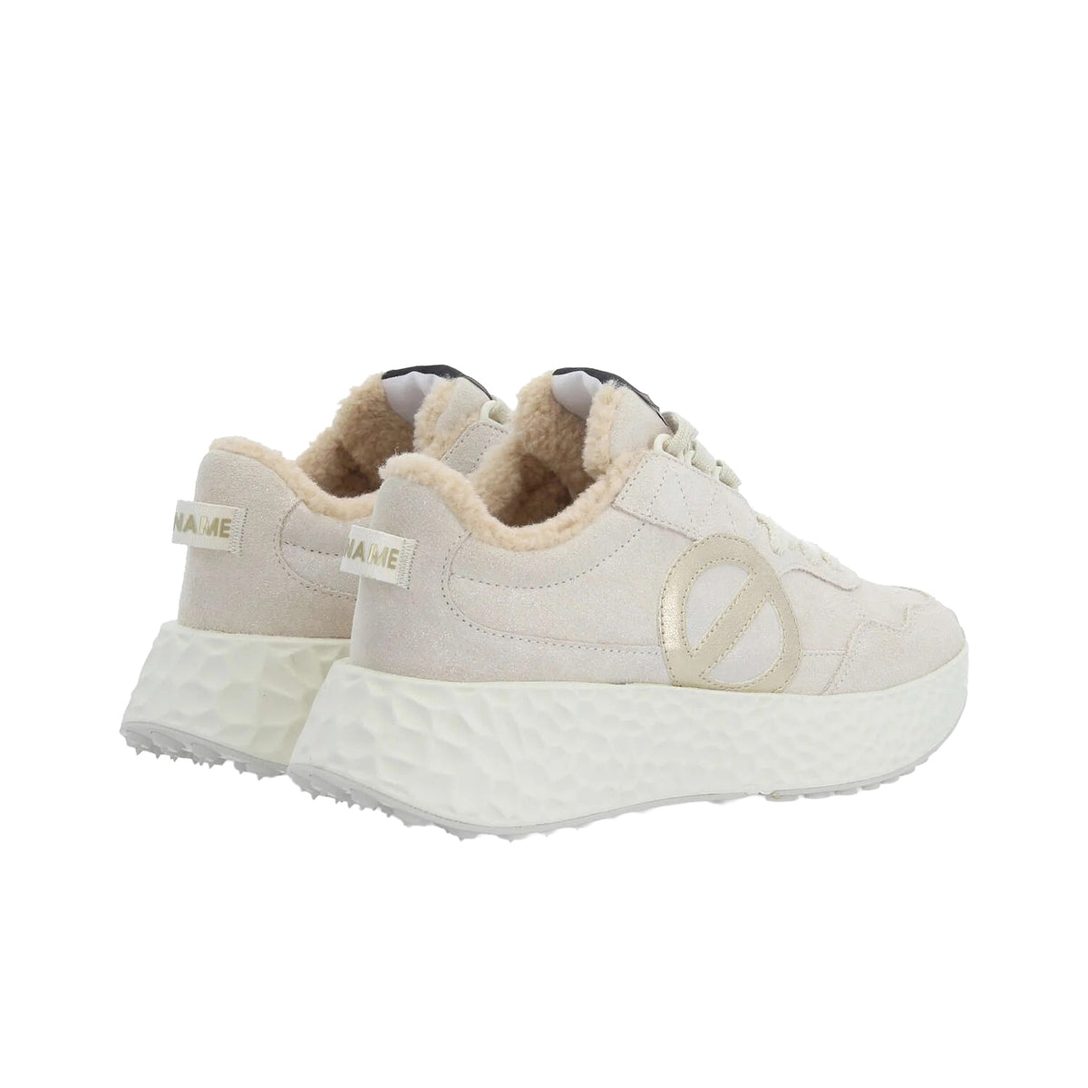NØ NAME CARTER JOGGER W Sneaker Donna Dove/Dove in Camoscio Glitter
