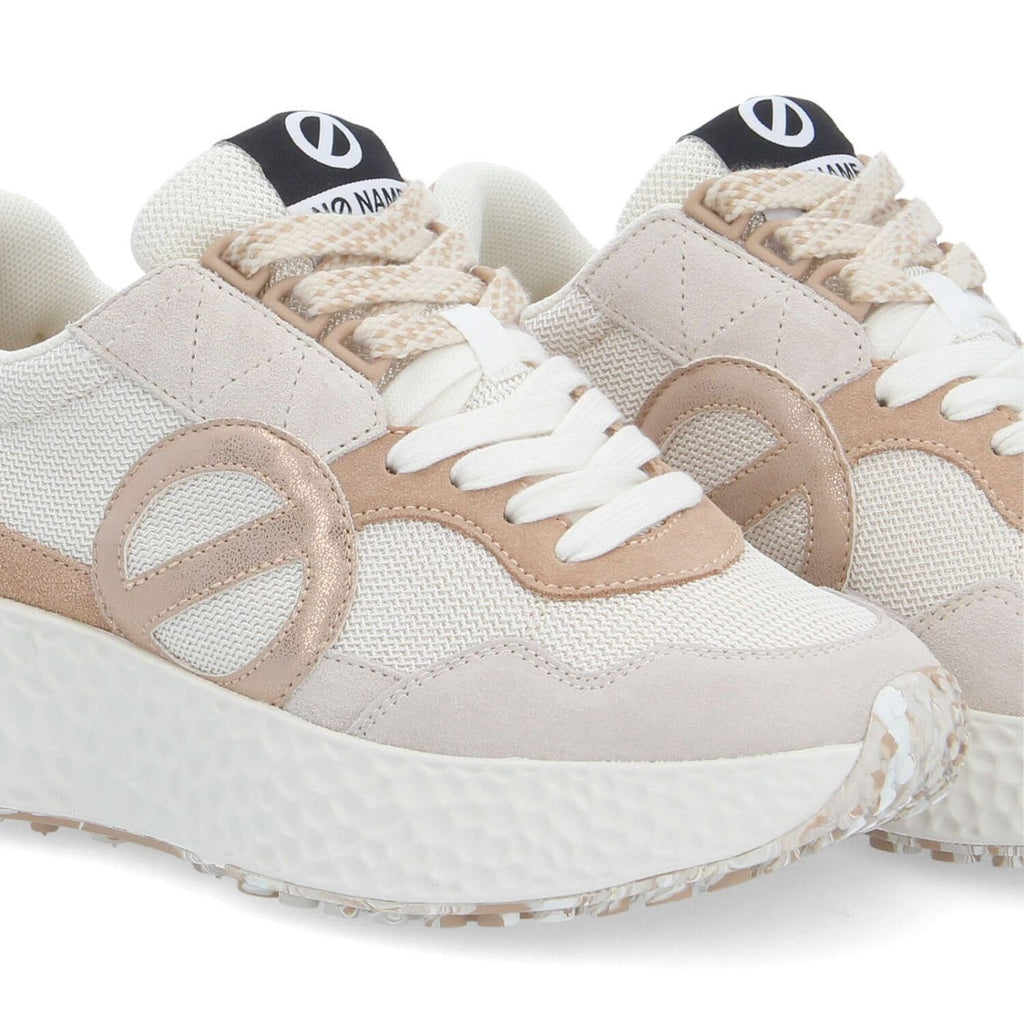 NØ NAME Carter Jogger W sneaker donna Dove/Dove/Nude suede+GRS platform 5cm lacci 2