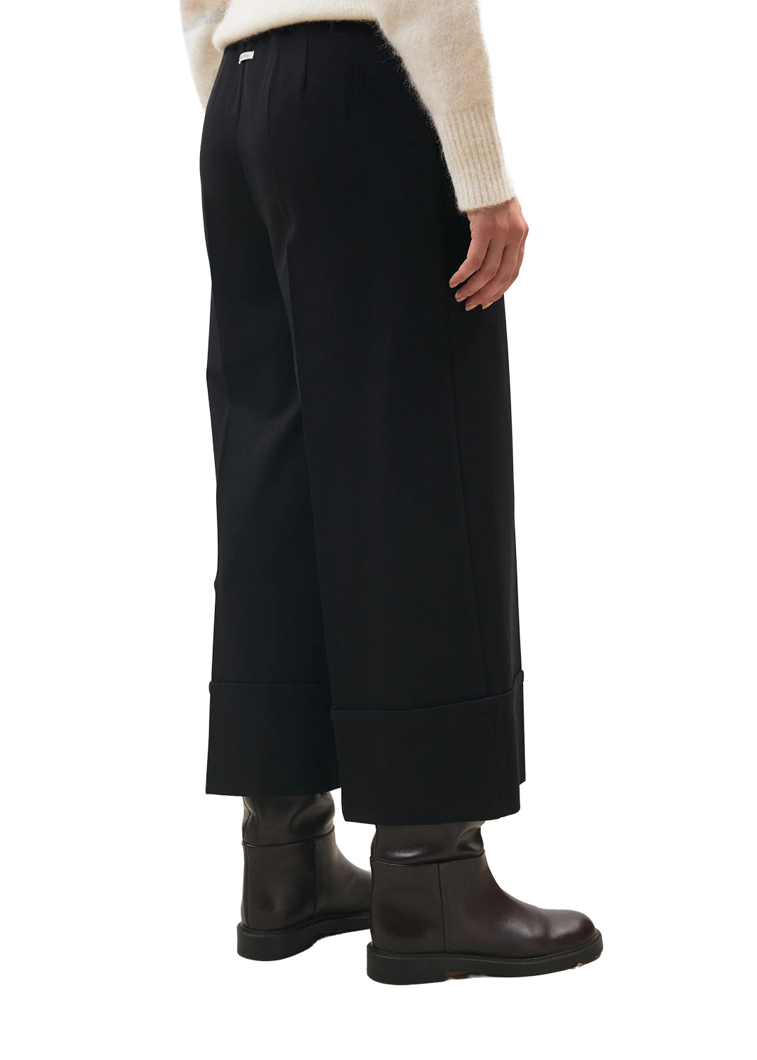 HUMILITY Pantalone Donna Nero Punto Milano Cropped SOPHIO MADE IN ITALY