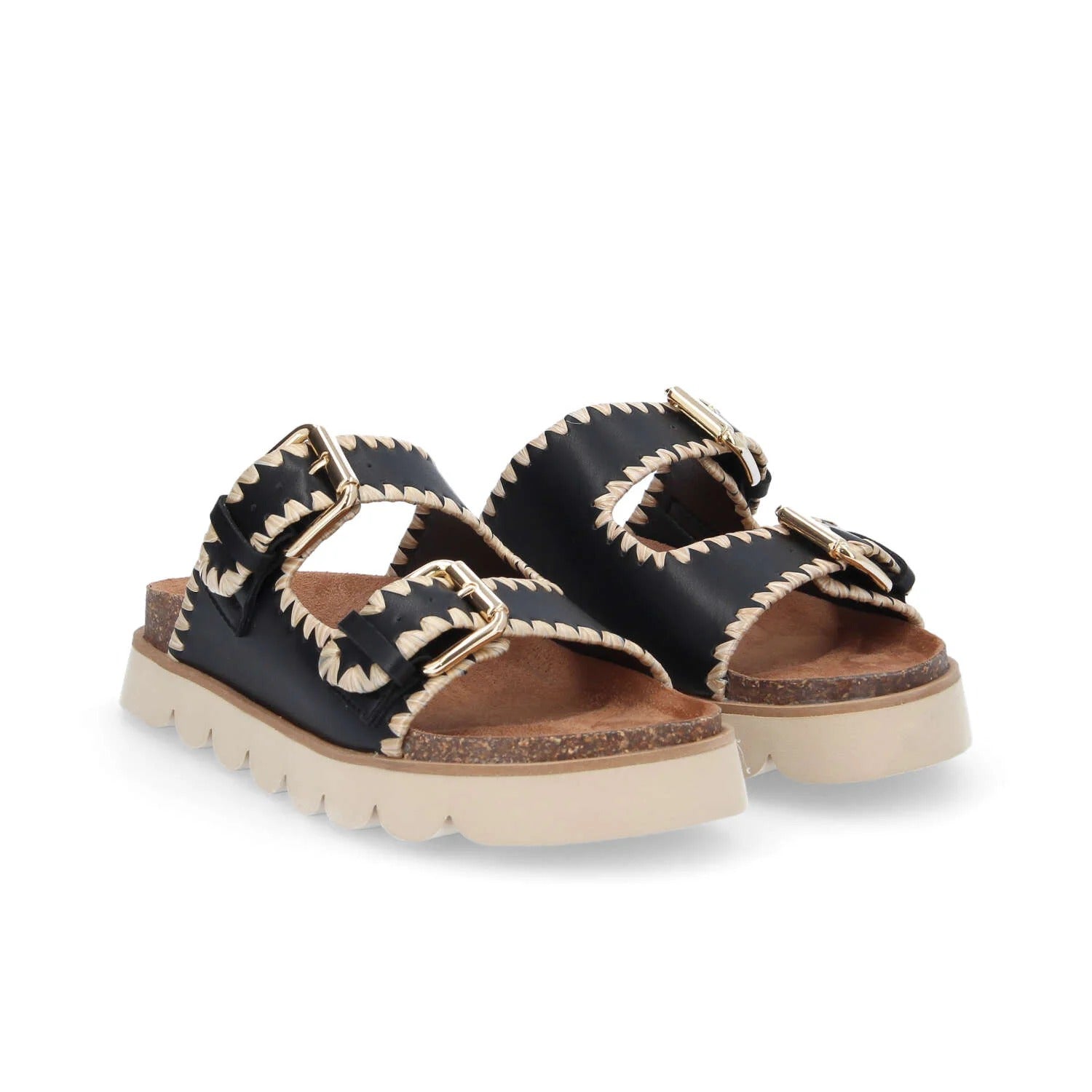 NØ NAME Sandali Donna Sandy Edge W Nero Beige Mule (Copia)