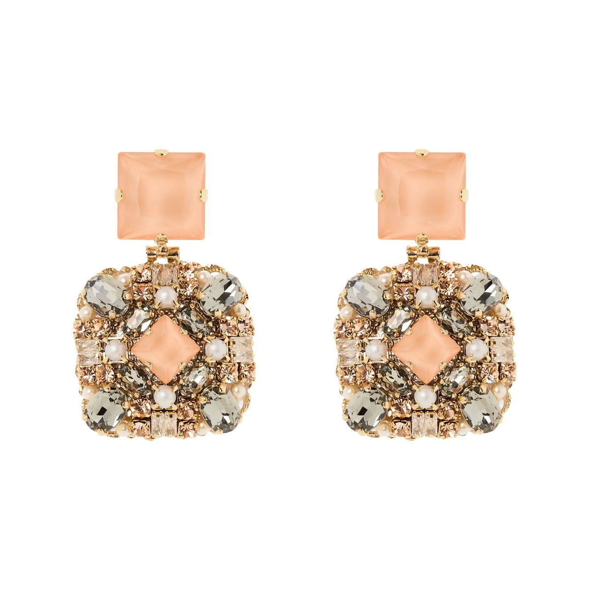 SODINI Orecchini Cristallo e Charm Quadrato Hera Multicolor 552470