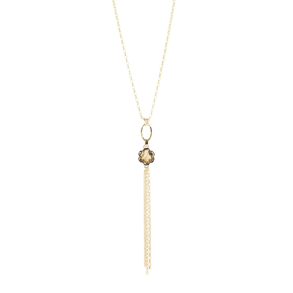 SODINI Collana Donna Corta La Dame Oro con Catena Forzatina e Fiore Pendente 552405
