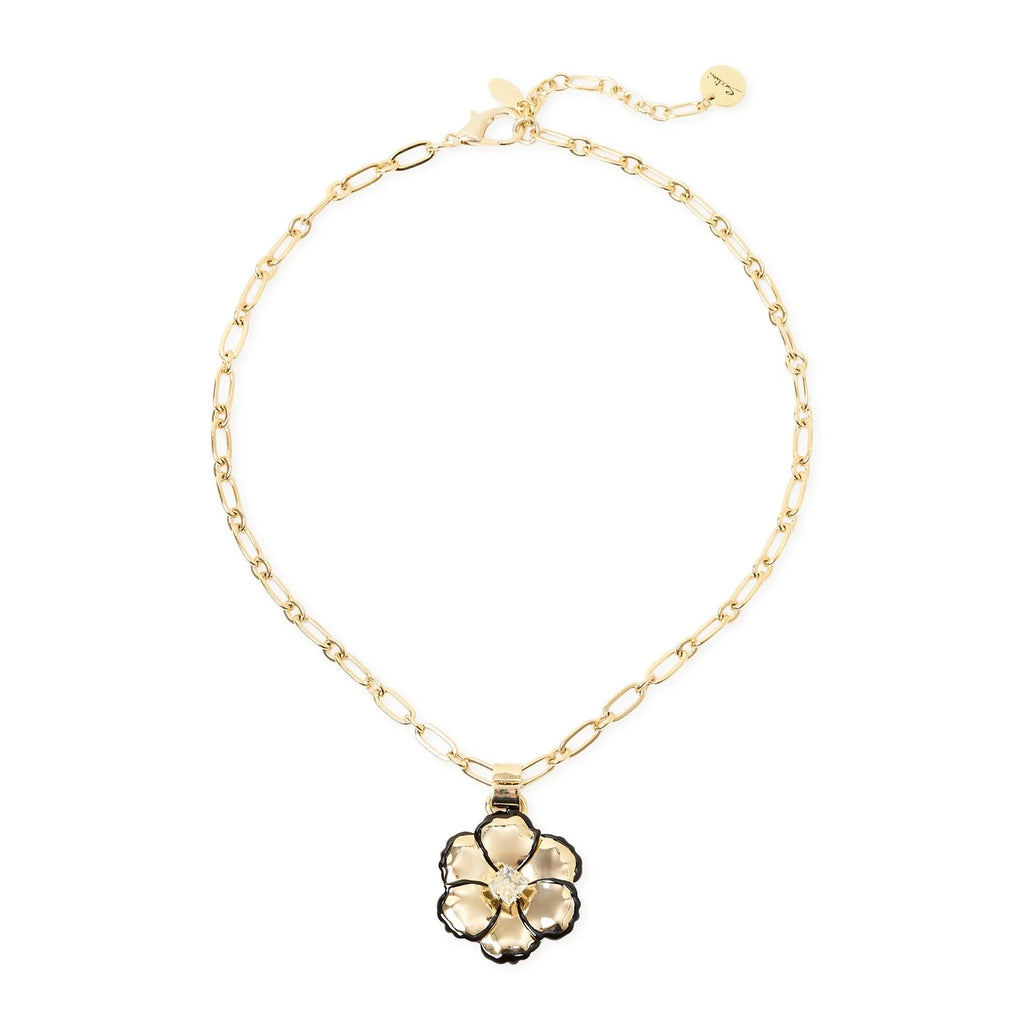 SODINI Collana Donna Corta La Dame Oro con Catena Forzatina e Fiore Pendente 552405