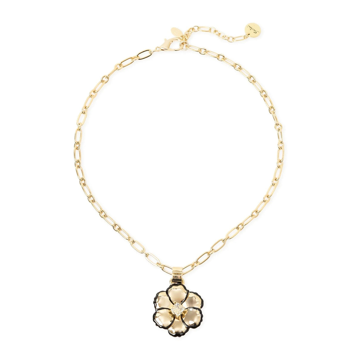 SODINI Collana Donna Corta La Dame Oro con Catena Forzatina e Fiore Pendente 552405