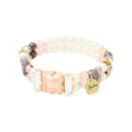 SODINI Bracciale Donna Elastico Doppio Filo Hera Multicolor con Perle, Zirconi e Cristalli 552461