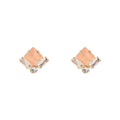 SODINI Orecchini Donna Piccoli Hera Rosa con Cristallo Quadrato e Zirconi 552489