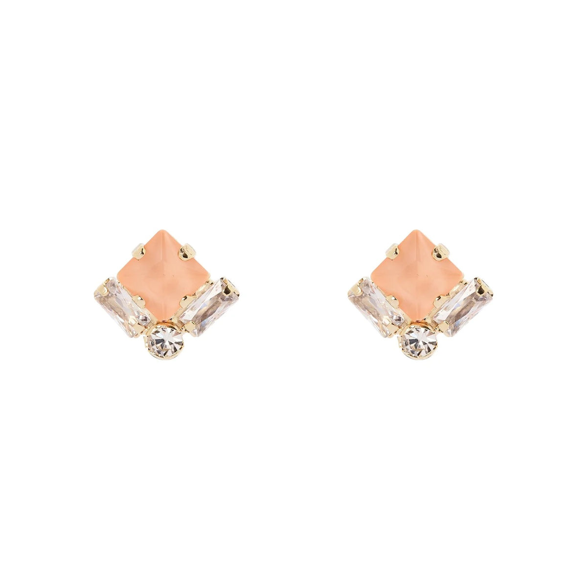 SODINI Orecchini Donna Piccoli Hera Rosa con Cristallo Quadrato e Zirconi 552489