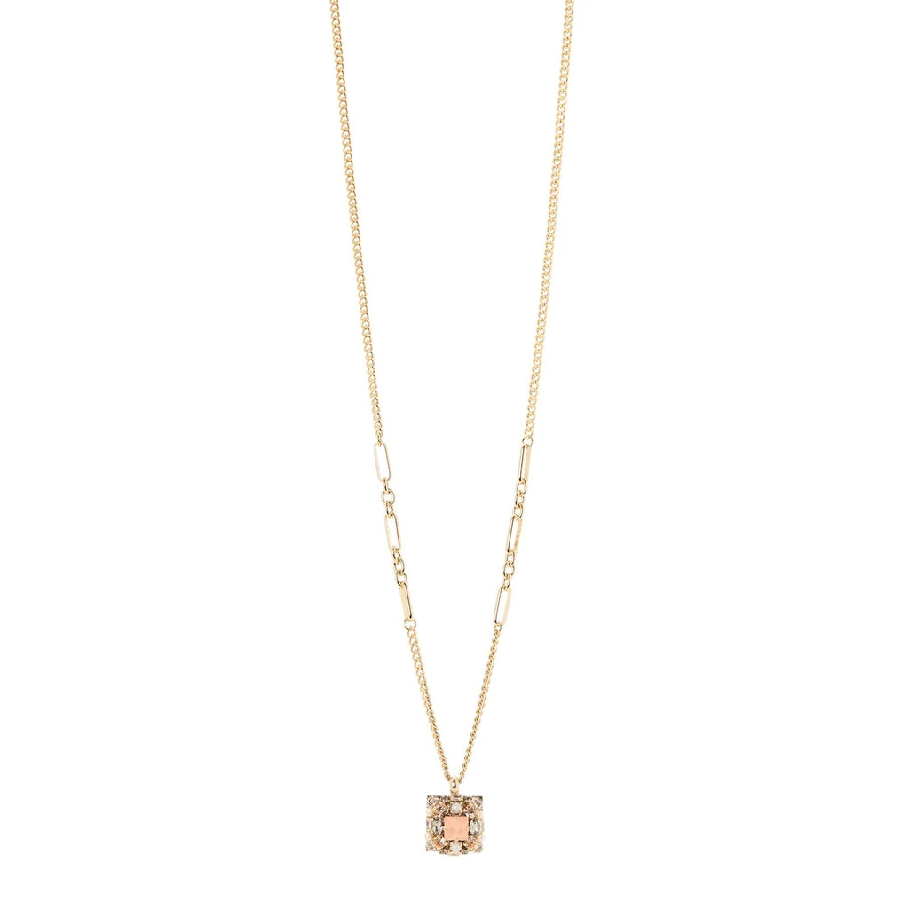 SODINI Collana Donna Lunga Hera Multicolor con Catena Groumette e Charm Quadrato Pendente 552449