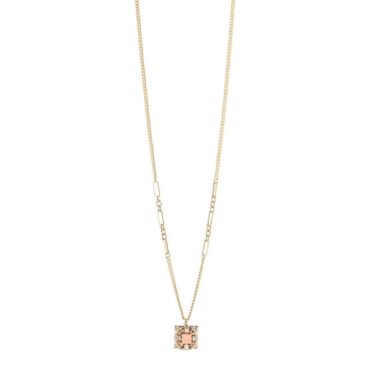SODINI Collana Donna Lunga Hera Multicolor con Catena Groumette e Charm Quadrato Pendente 552449