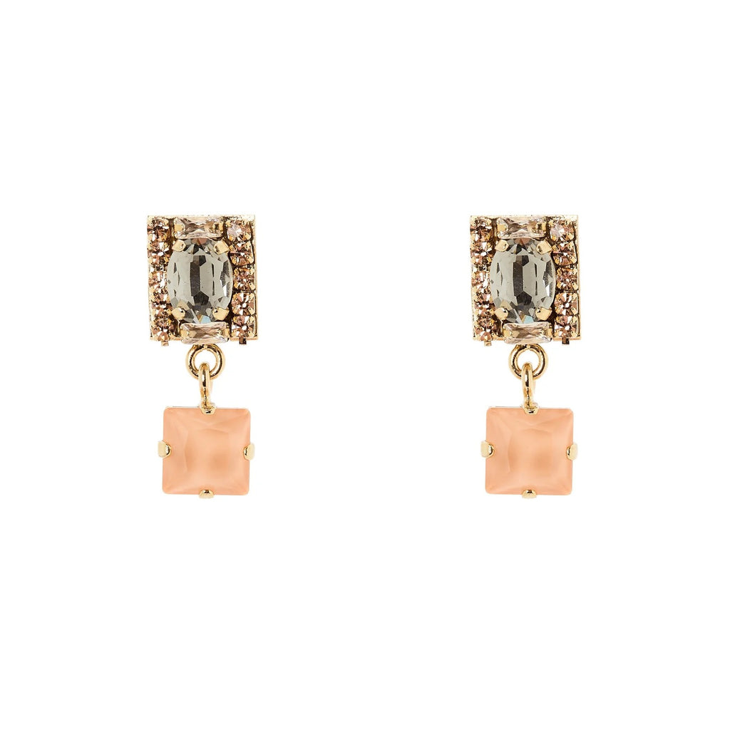 SODINI Orecchini Donna Hera Multicolor con Charm Geometrico e Cristallo Pendente 552480
