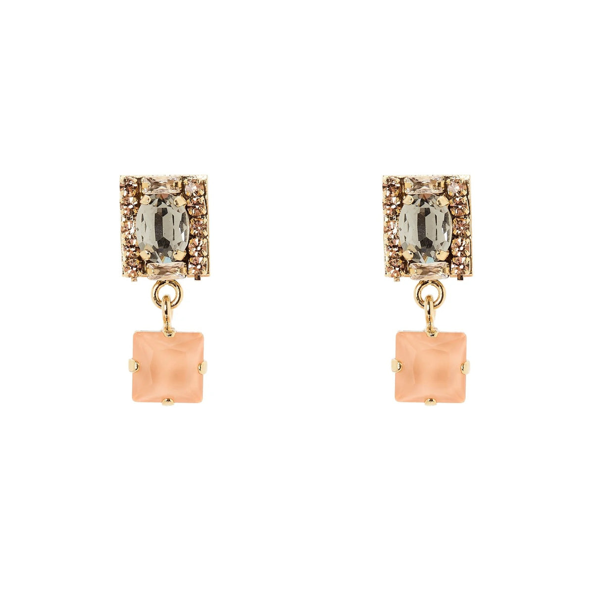 SODINI Orecchini Donna Hera Multicolor con Charm Geometrico e Cristallo Pendente 552480