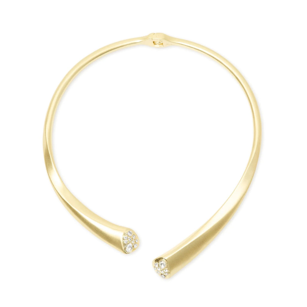 SODINI Collana Donna Bangle Emilia Bianco e Oro con Punte e Cristalli 800034A