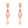 SODINI Orecchini Donna Lunghi Hera Rosa con Cristalli, Zirconi e Perla 552479