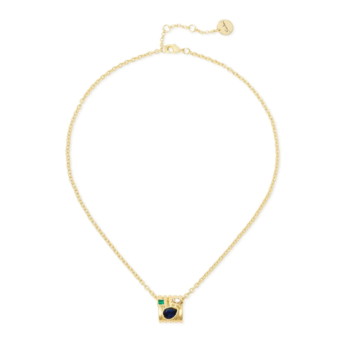 SODINI Collana Donna Corta Emilia Multicolor con Catena Rolò e Cilindretto con Cristalli 800039W