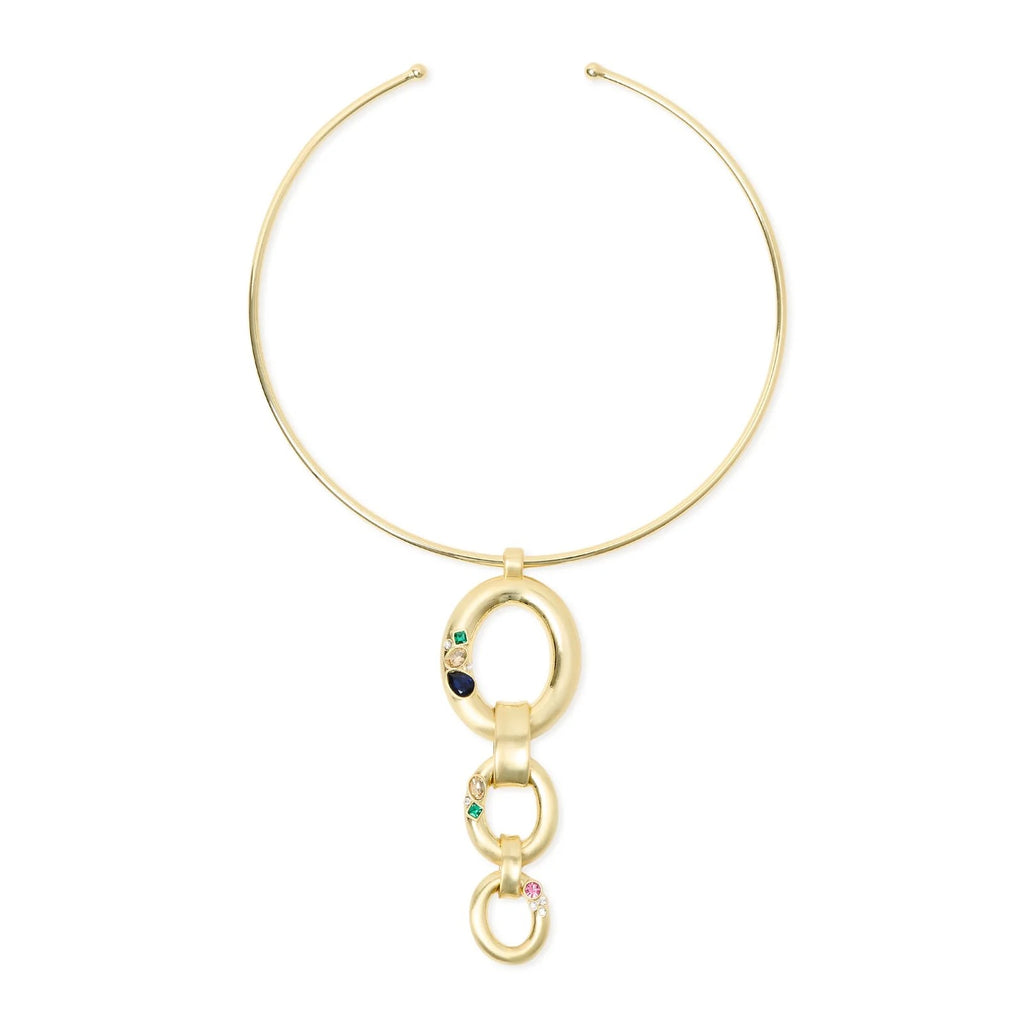 SODINI Collana Donna Bangle Emilia Multicolor con Pendente a Tre Maglie e Cristalli 800033W