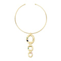 SODINI Collana Donna Bangle Emilia Multicolor con Pendente a Tre Maglie e Cristalli 800033W