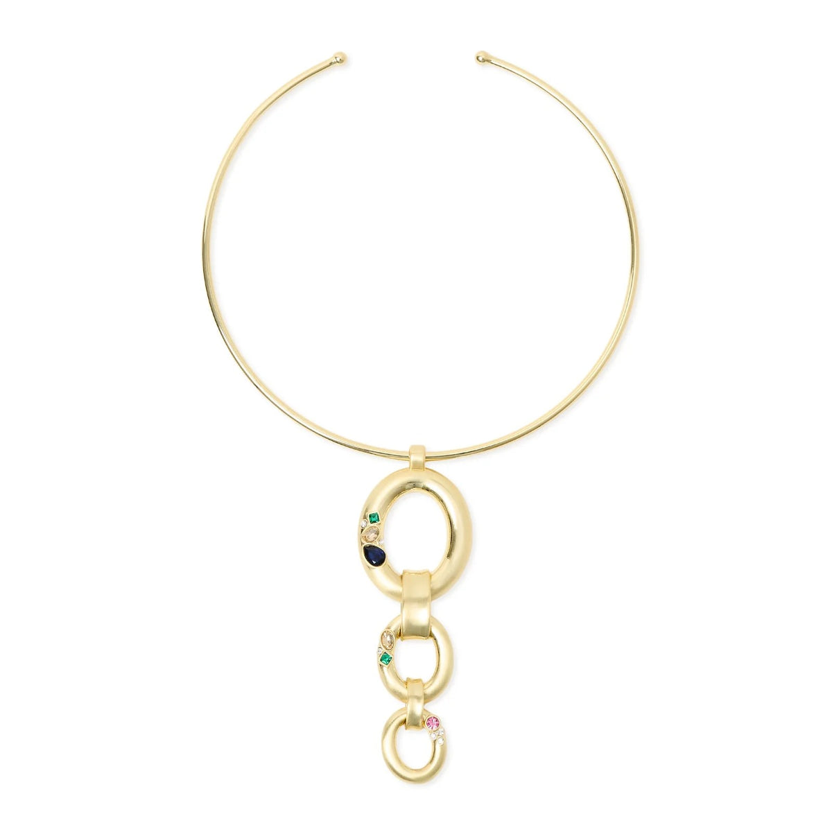 SODINI Collana Donna Bangle Emilia Multicolor con Pendente a Tre Maglie e Cristalli 800033W