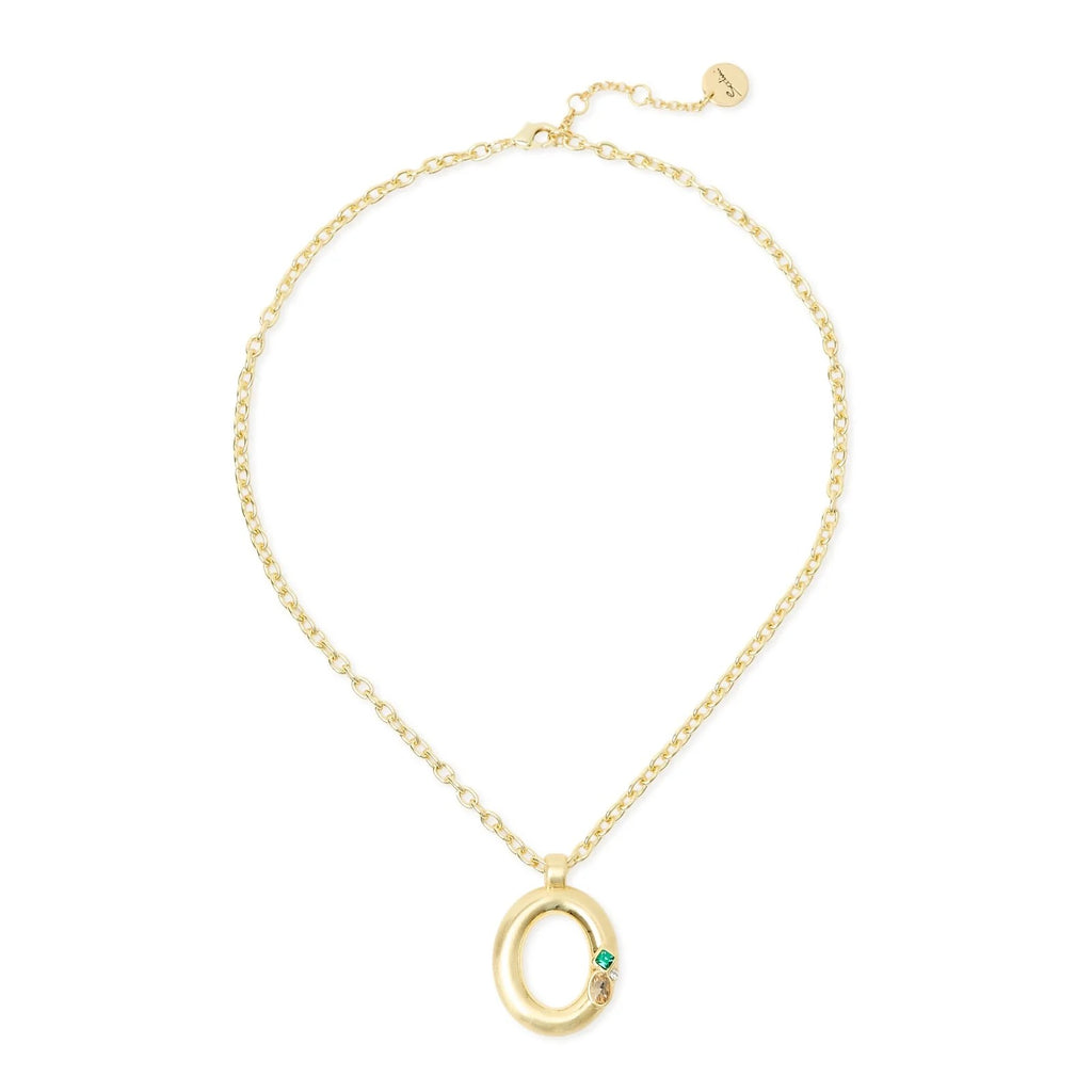 SODINI Collana Donna Corta Emilia Multicolor con Pendente Ovale Bombato e Cristalli 800038W