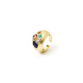 SODINI Anello Donna Regolabile Emilia Multicolor con Fascia Svasata e Cristalli 800057W