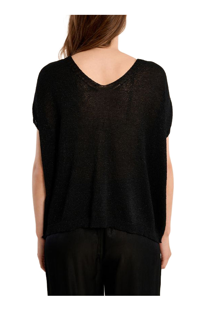 MOLLY BRACKEN LA1978EP maglia donna over con lurex scollo V