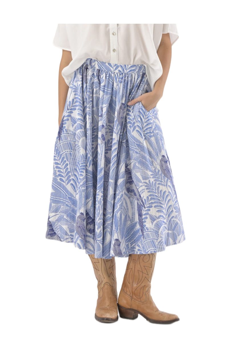ORFEO PARIS LYDIA SK391 gonna donna bianco azzurro cotone