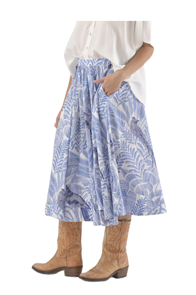 ORFEO PARIS LYDIA SK391 gonna donna bianco azzurro cotone