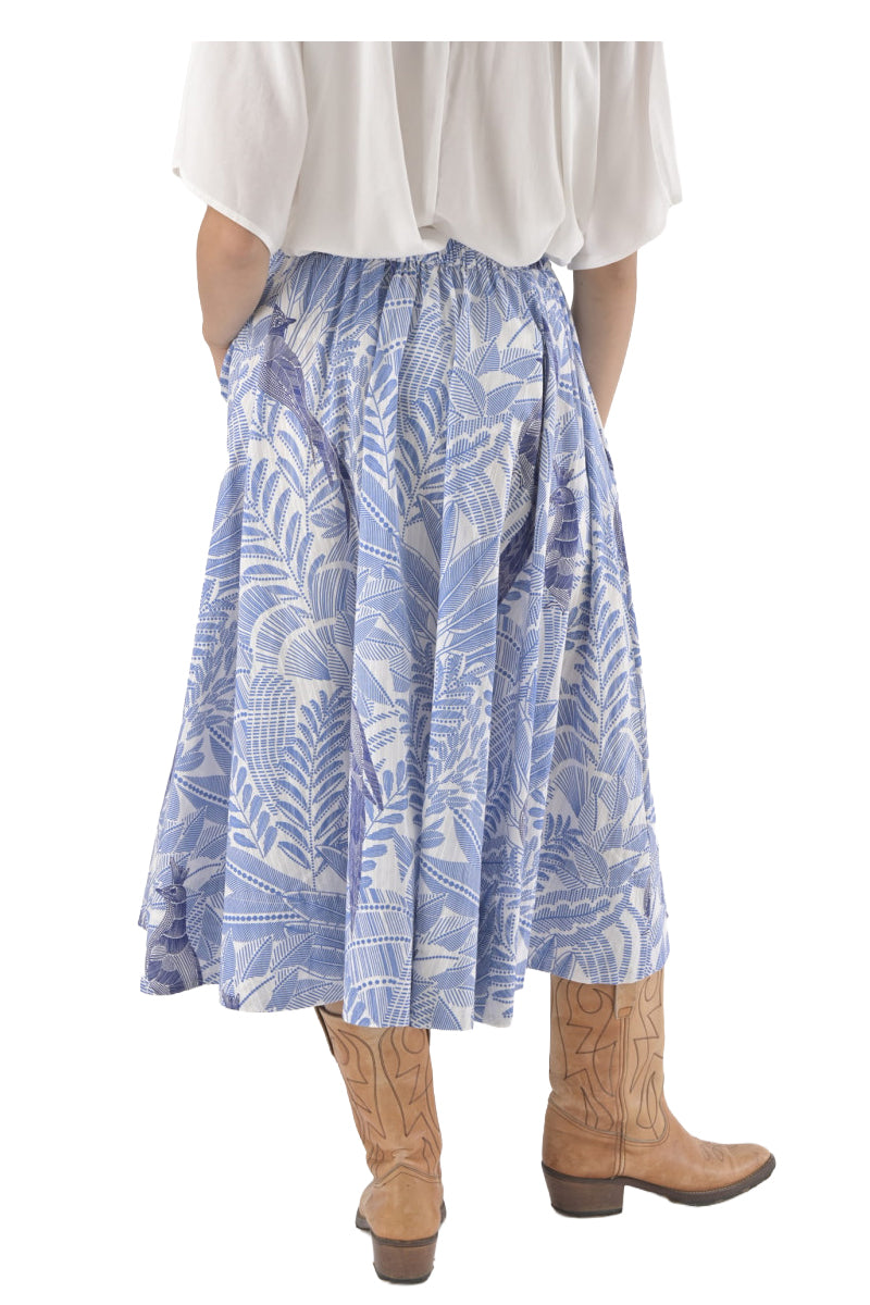 ORFEO PARIS LYDIA SK391 gonna donna bianco azzurro cotone