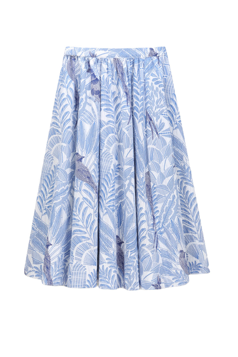ORFEO PARIS LYDIA SK391 gonna donna bianco azzurro cotone