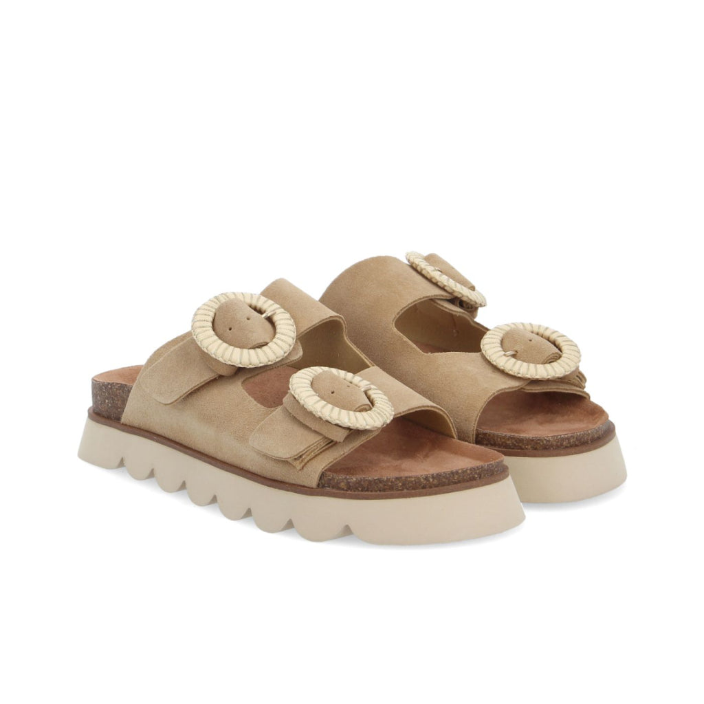 NØ NAME Sandy Slap W sandali donna beige in pelle