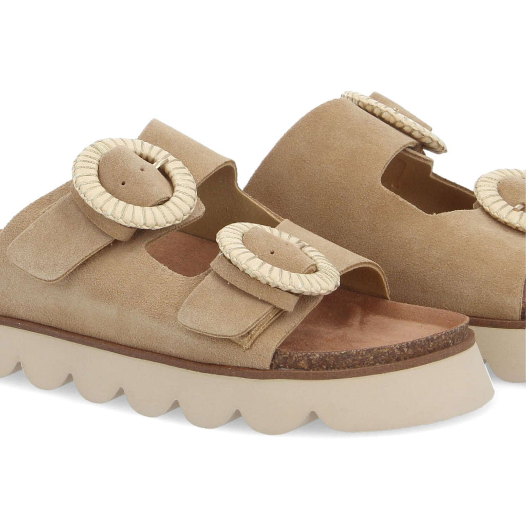 NØ NAME Sandy Slap W sandali donna beige in pelle