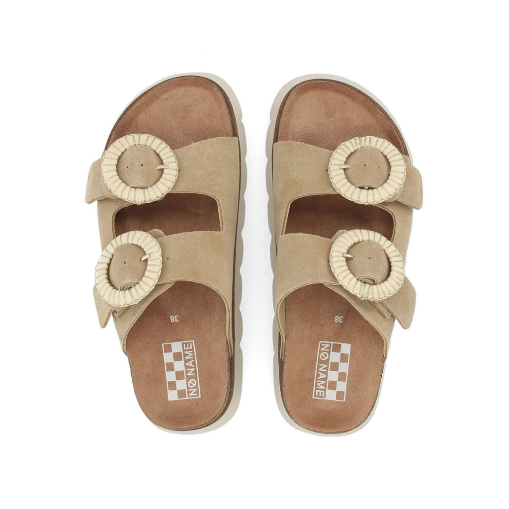 NØ NAME Sandy Slap W sandali donna beige in pelle