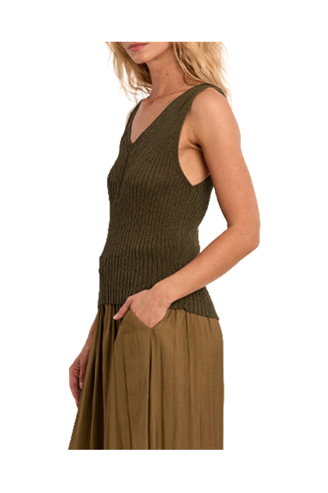 MOLLY BRACKEN LA1977EE top donna costine spalla larga con inserto