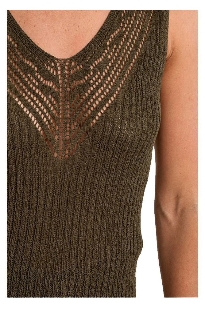 MOLLY BRACKEN LA1977EE top donna costine spalla larga con inserto