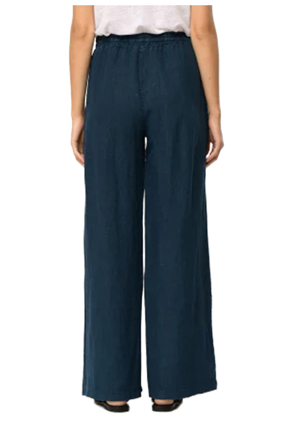 PA-BACCHIA-B LA FEE MARABOUTEE Pantalone Lino Petrolio Made Italy
