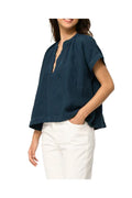 TO-FLACON LA FEE MARABOUTEE Blusa Lino Petrolio Made in Italy