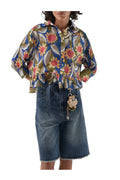 ORFEO PARIS bermuda donna jeans con cintura e portachiave peluche LILO ST111