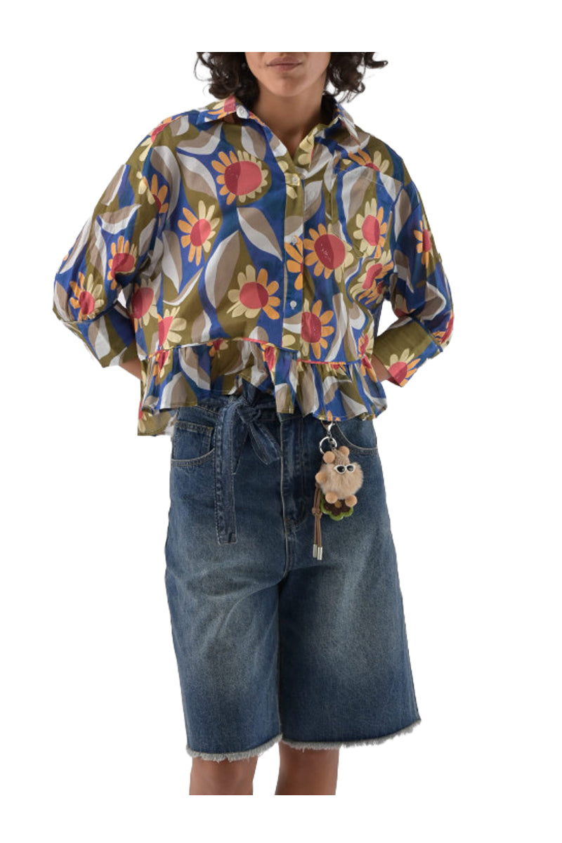 ORFEO PARIS bermuda donna jeans con cintura e portachiave peluche LILO ST111
