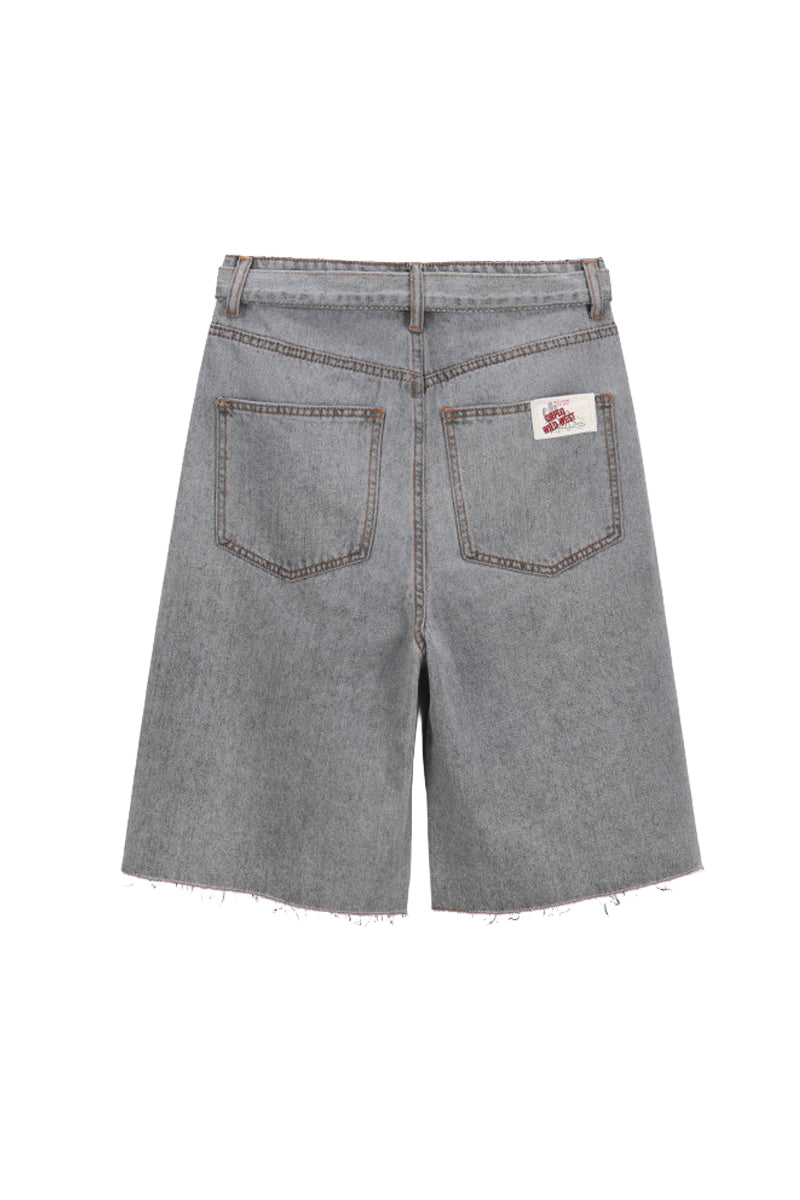 ORFEO PARIS bermuda donna jeans con cintura e portachiave peluche LILO ST111