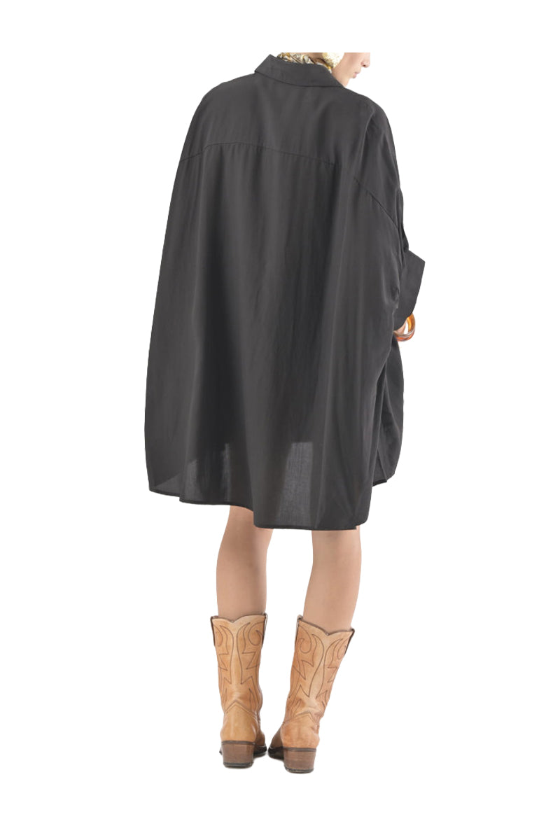ORFEO PARIS SOAN DS1863 abito donna corto nero aperto davanti