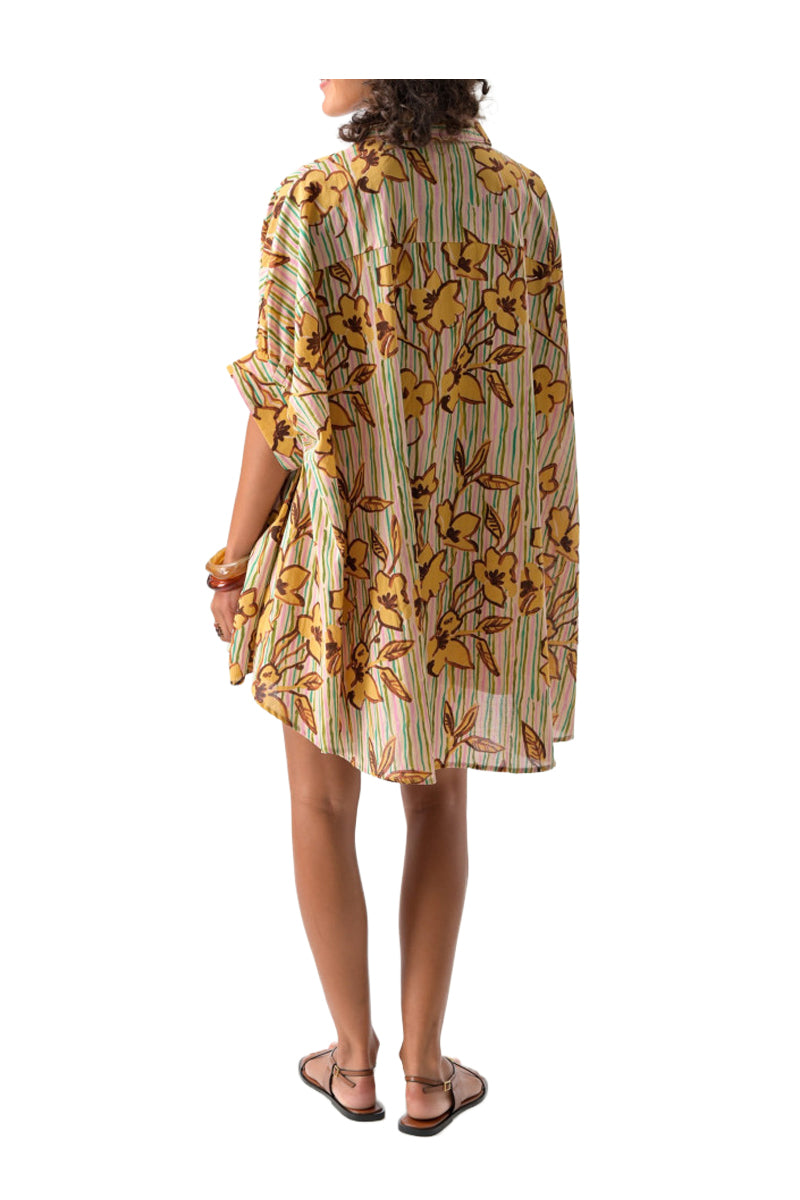 ORFEO PARIS SOAN DS1863 abito donna corto beige multicolor aperto