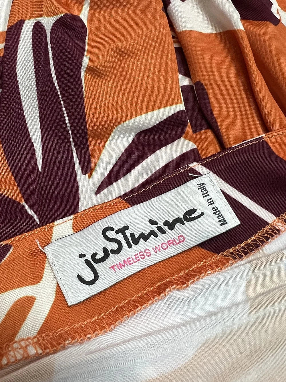 JUSTMINE Abito Donna E2637 1244 Long Kaftan Fantasia Multicolor Made in Italy